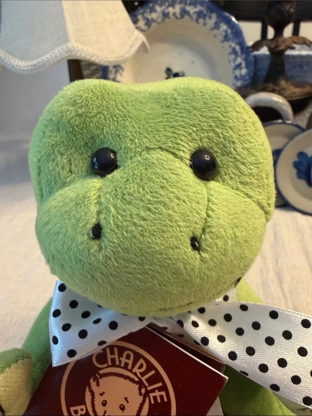 NWT! Charlie Bears Gone Fishing Green Plush Frog